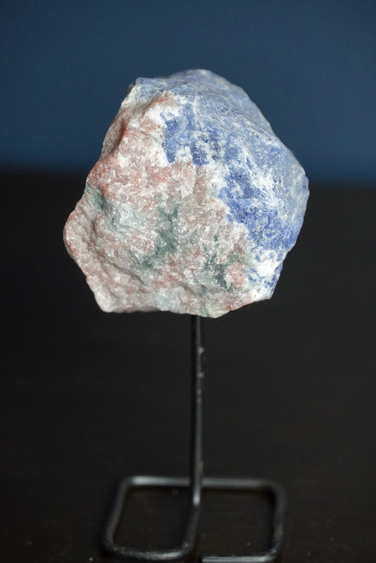 Sodalite on Metal Stand