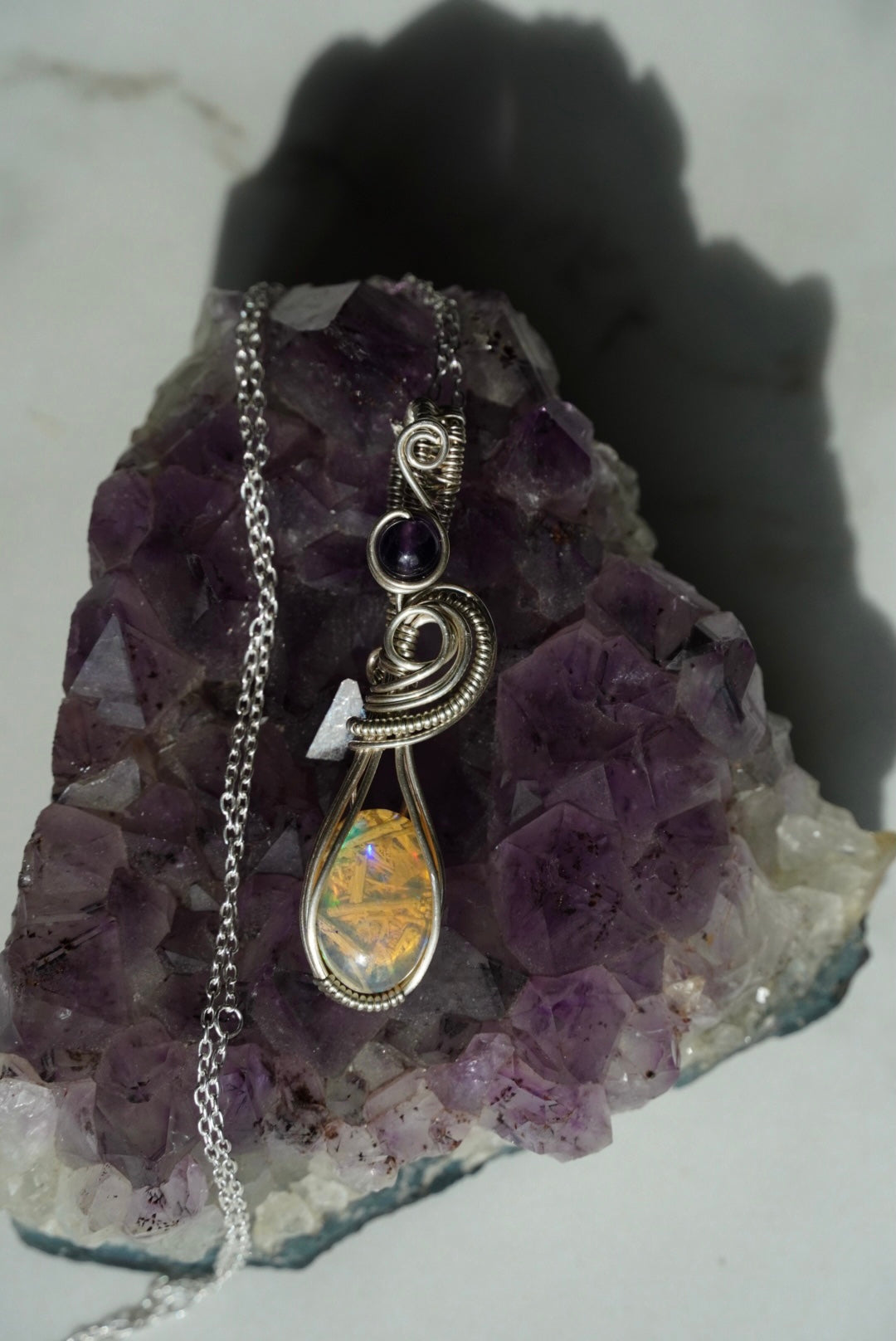 Sterling Silver Opal & Amethyst