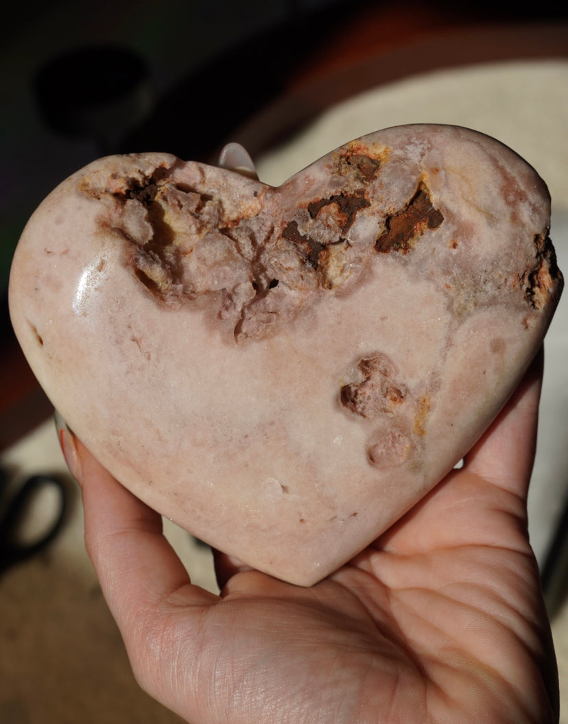 Pink Amethyst Druzy Heart